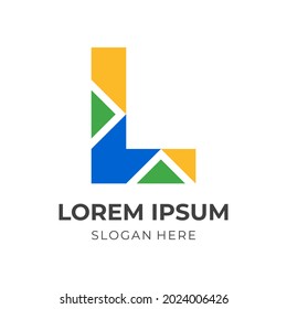 Logo-Design des Buchstaben L mit floralem Stil