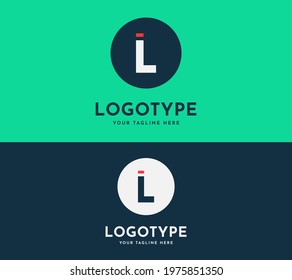 Letter L Logo Design in Green and Blue Colors. Creative Modern initials Vector Icon Logo template for Business or, Corporate, Web, App