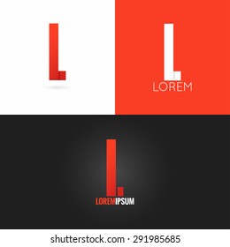 letter L logo design icon set background