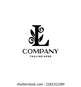 letter L logo design monogram with flourish decoration vector