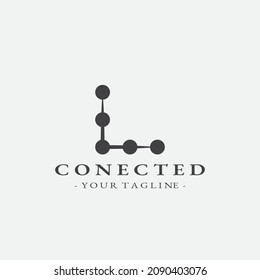 diseño del logotipo de letra L diseño simple plantilla conectada en negro vector eps 10