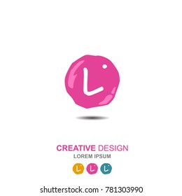 letter l, l logo, l logo design. simple word type logo. suitable for businesses in the field of children and young women. round background that resembles gel for creative design. abstract. vector
