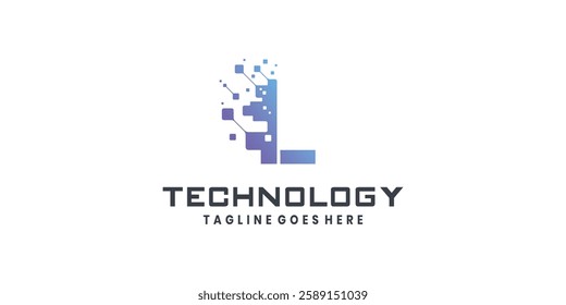 Letter L logo design for technology