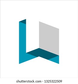 letter L logo design template. 3d geometric design style. isolated and editable vector