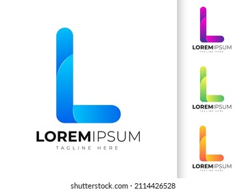 Letter l logo design template. Creative modern trendy l typography and colorful gradient