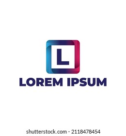 Letter L logo design template with colorful style, logo concept with retro futurism style isolated on white background