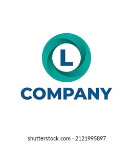 Plantilla de diseño del logotipo de la letra L sobre ideas de logotipo profesional de círculo circular y degradado. Resumen Icono de Círculo moderno aislado en fondo blanco.
