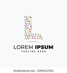 Letter l logo design template with colorful alphabet b vector