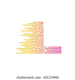 Letter L logo design template,technology,electronics,digital,logotype