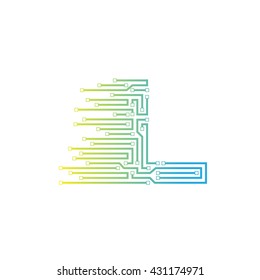 Letter L logo design template,technology,electronics,digital,logotype