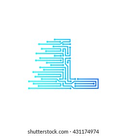 Letter L logo design template,technology,electronics,digital,logotype