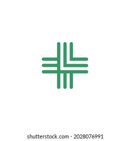 Diseño del logotipo de la letra L con tres líneas, sencillo y elegante