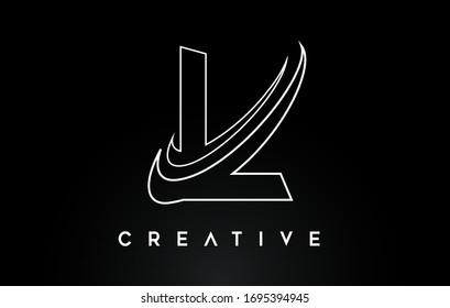 Letter L Logo. L Letter Design Vector with Monogram Lines Swash Vector Illustration. 