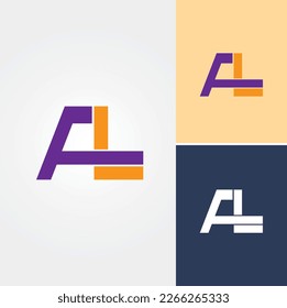Vector de diseño de logotipos de letras A y L