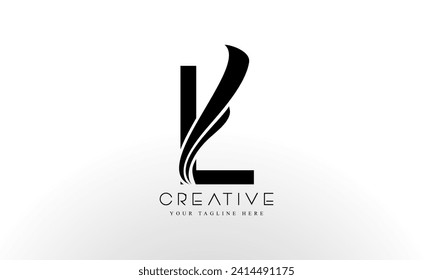 Letter L Logo Design Vector with Curved Swoosh Lines and Creative Look