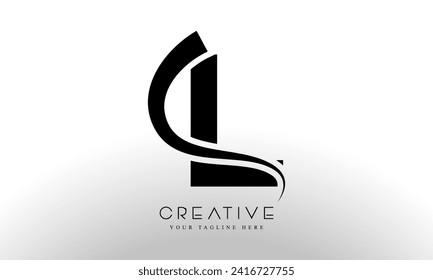 Letter L Logo Design Vector with  Swoosh Line and Creative Look.