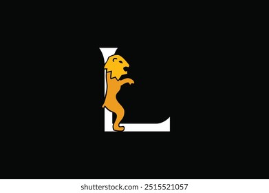 letter L logo design with vector illustration black background