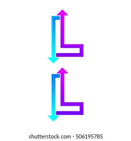 Letter L logo design vector. Arrow sign.Business symbol