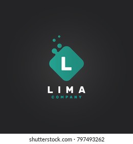Letter L Logo. L Letter Design Vector Template with Abstract Square.