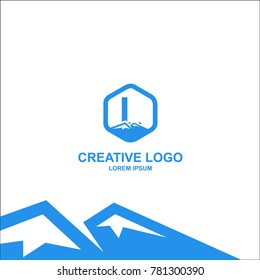 letter l, l logo, l letter design. word logo. company in the field of snow. iceberg. hexagon. logo is easy to remember. vector.