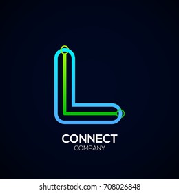 Letter L Logo Design,Circle shape, Link, Technology and digital, connection vector logotype