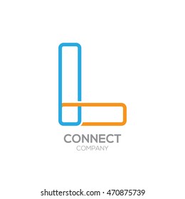 Letter L Logo Design.Linked shape square symbol