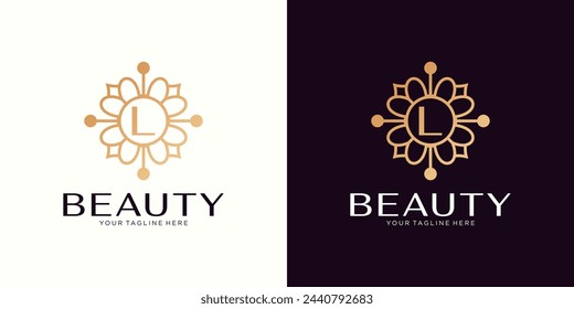 letra l diseño del logotipo, elemento de diseño del monograma, diseño del logotipo del arte de la línea. Diseño de logotipo de la hermosa boutique, restaurante, realeza, café, hotel, heráldica, joyería, moda