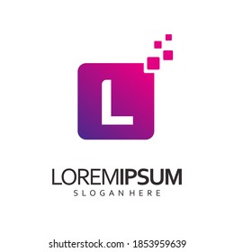 letter L logo digital vector
