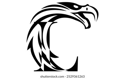  Letter L logo with eagle head in minimalist style