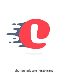 Letter L logo with fast speed water, fire, energy lines. Vector elements for sportswear, t-shirts, labels or posters.