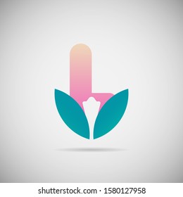 Letter L logo flower negative space simple elegant flat design. creative gradient logo vector. abstract unique font and alphabet modern logo for company, spa, health, event, community. EPS 10.