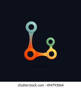 Letter L logo formed by chain. Connection icon. Vector elements for posters, t-shirts and cards. 