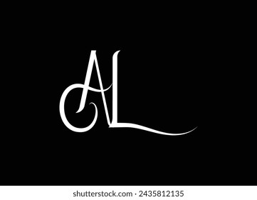Buchstaben A und L Logo geformt schlicht und Moderne in goldener Farbe
