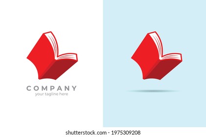 the letter L logo forms an illustration of a book. Good for logos in education or other fields. Vector Illustration EPS 10