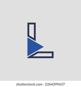 Letter L Logo Geometric Triangle Play button Vector. L logo multimedia and play logo technology and digital connection.