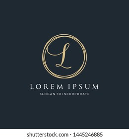 Letter L Logo, handwriting template , circle concept - Vector