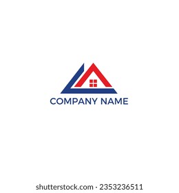 Letter L and A logo home roof real estate. LA Roofing Logo.