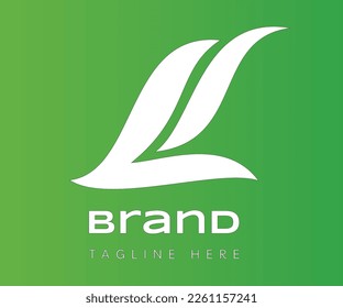 Letter L logo icon design template elements. Initial letter L logo with leaf or wave icon. Usable for Branding and Business Logos.
