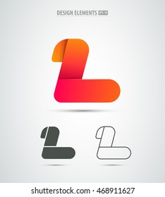 Letter L logo icon design template. Set of letter l elements for corporate identity design. Design elements