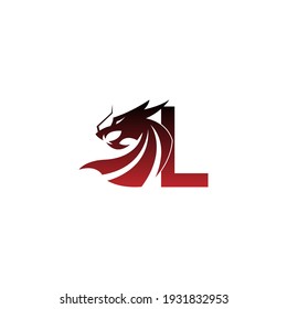 Letter L logo icon with dragon design vector illustration