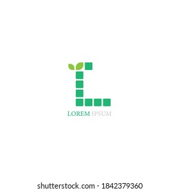 Icono del logotipo de la letra L con folletos sobre el vector de diseño cuadrado