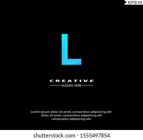 Letter L Logo icon monogram design. Vector graphic design template element. black background.