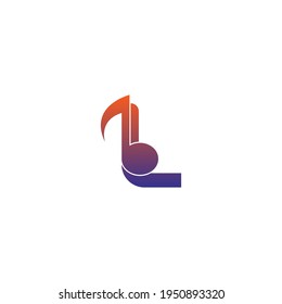 Icône logo Lettre L avec note de musique modèle de symbole de création image vectorielle