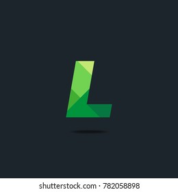 Letter L Logo icon. polygon pattern text. Geometric texture.  Vector element.
