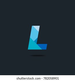 Letter L Logo icon. polygon pattern text. Geometric texture.  Vector element.
