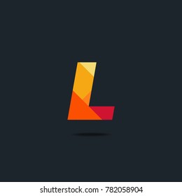Letter L Logo icon. polygon pattern text. Geometric texture.  Vector element.
