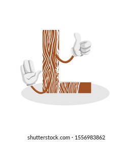 Letter L Logo Icon.Initial design vector Letter L wood.