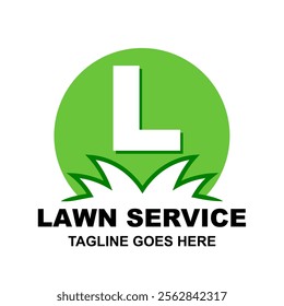 Letter L Logo or initial L. Lawn care and service isolated logo vector. Lawn or gardening business design template logotype. Home service