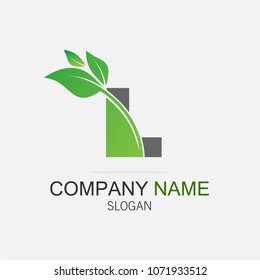 Letter L logo with leaf element