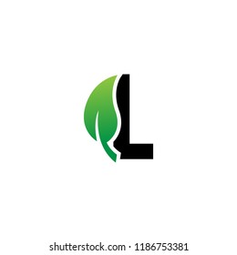 Letter L logo with leaf element, Arbor Day. Ecology concept